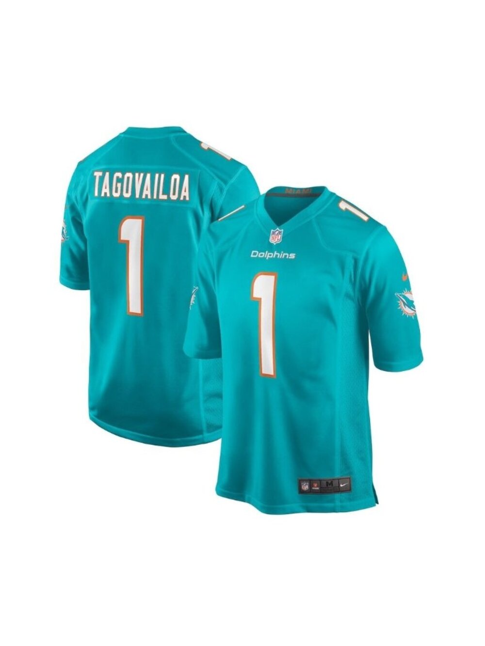 Nike Miami Dolphins Tua Tagovailoa #1 Aqua Game Jersey
